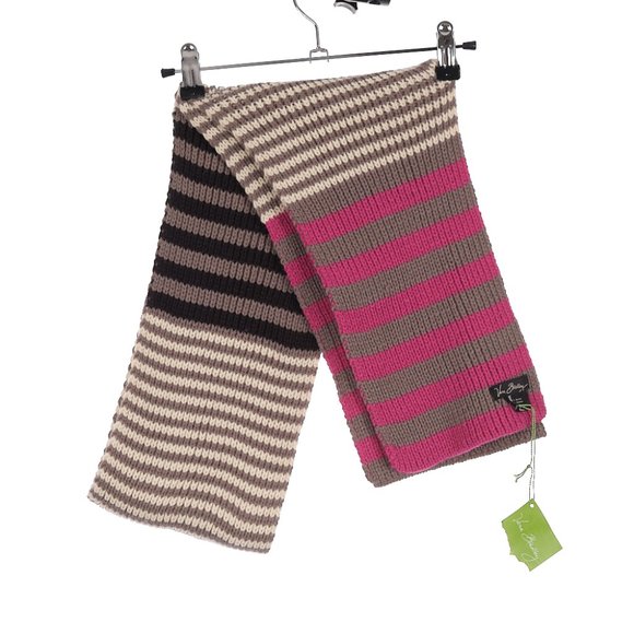 Vera Bradley Striped Knit Scarf Cranberry Magenta NWT - Picture 1 of 3